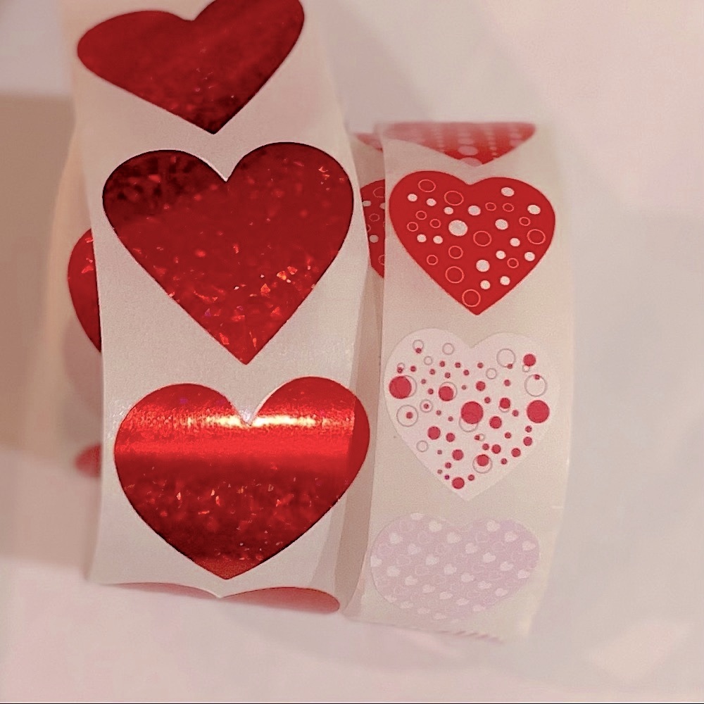NWOT 100 HEART STICKERS